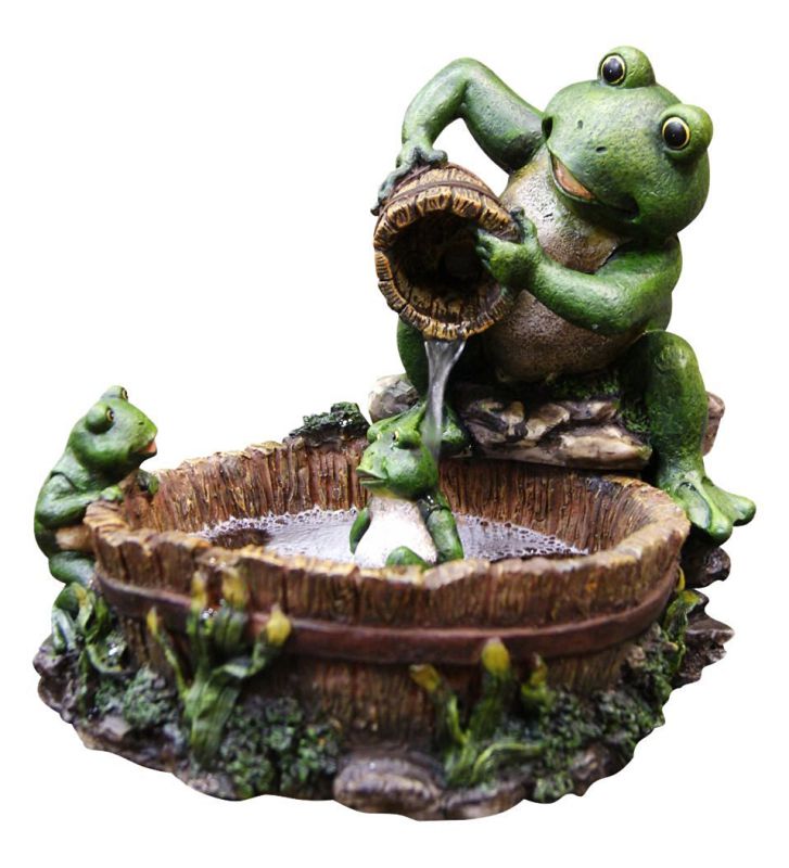 Alpine TT2508 Eternity Tabletop Fountain: Mother Frog Bathing Family