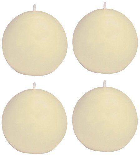 Biedermann & Sons Round-Shaped 2-3/8-Inch Diameter Ball Candles, Set of 4, Champagne