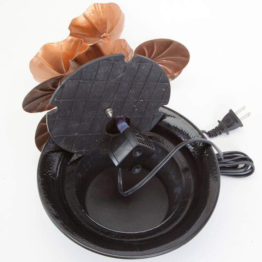 Bits and Pieces - Indoor Water Lily Water Fountain-Small Size Makes This A Perfect Tabletop Decoration - Compact and Lightweight