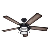 Hunter Fan 59135 Key Biscayne 54" Weathered Zinc Ceiling Fan with Five Burnished Gray Pine/Gray Pine Reversible Blades