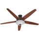 Hunter Fan Company 55042 Stockbridge 70-Inch Ceiling Fan with Five Walnut/Medium Oak Blades and Light Kit, New Bronze