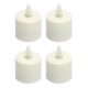 Liown 18225 - 1.5" x 1.5" Ivory (Unscented) Straight Edge Battery Operated Moving Flame LED Matte Plastic Tealight Candle with Timer (4 pack)