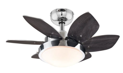 Westinghouse 7863100 Quince Two-Light 24-Inch Reversible Six-Blade Indoor Ceiling Fan, Chrome with Opal Frosted Glass
