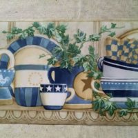 Country Shelf - Cups, Plates, Teapots, Ivy Wallpaper Border - CP033121B