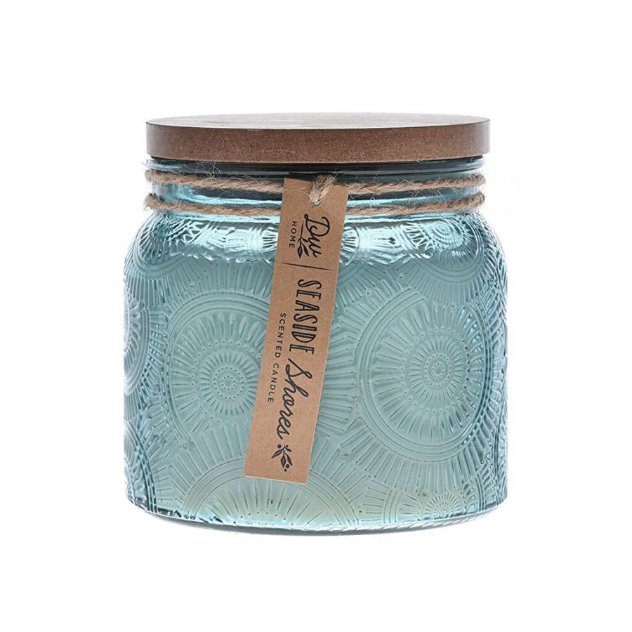 DW Home Decoware Richly Scented Candle 16.53 oz. in Glass Jar Large Double Wick w/Wood Lid --- Seaside Shores