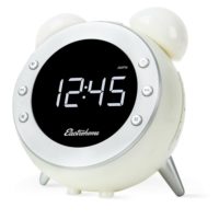 Electrohome Retro Alarm Clock Radio with Motion Activated Night Light and Snooze, Digital AM/FM Radio, Wake-up Light, Dual Alarm, Auto Time Set, Battery Backup, Dimmer, and Temperature Display (CR35W)