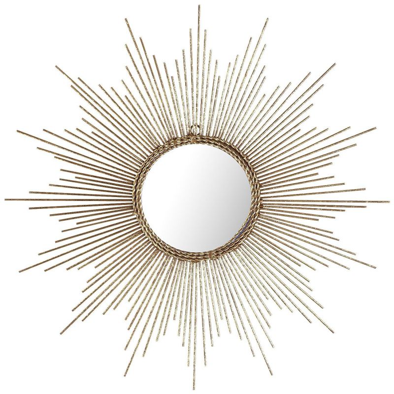 Gold or Silver Sunburst Starburst Wall Mirror (Small or Large) (Gold, Small)