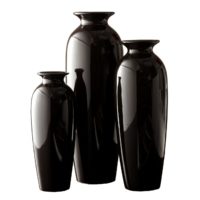 Hosley's Elegant Expressions Set of 3 Black Ceramic Vases in Gift Box- Box of 1 set
