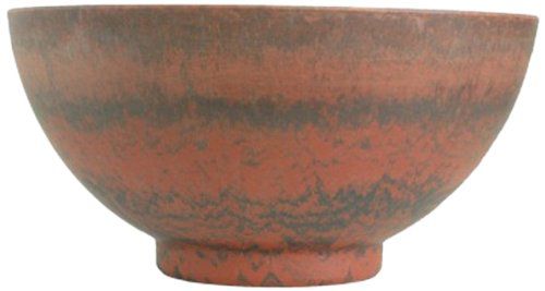 Listo Premium Horizon Fiber Clay Pedestal Bowl, 16-Inch, Fireball Red