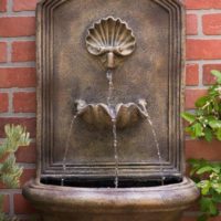 The Napoli - Outdoor Wall Fountain - Florentine Stone Finish - Water Feature for Garden, Patio and Landscape Enhancement