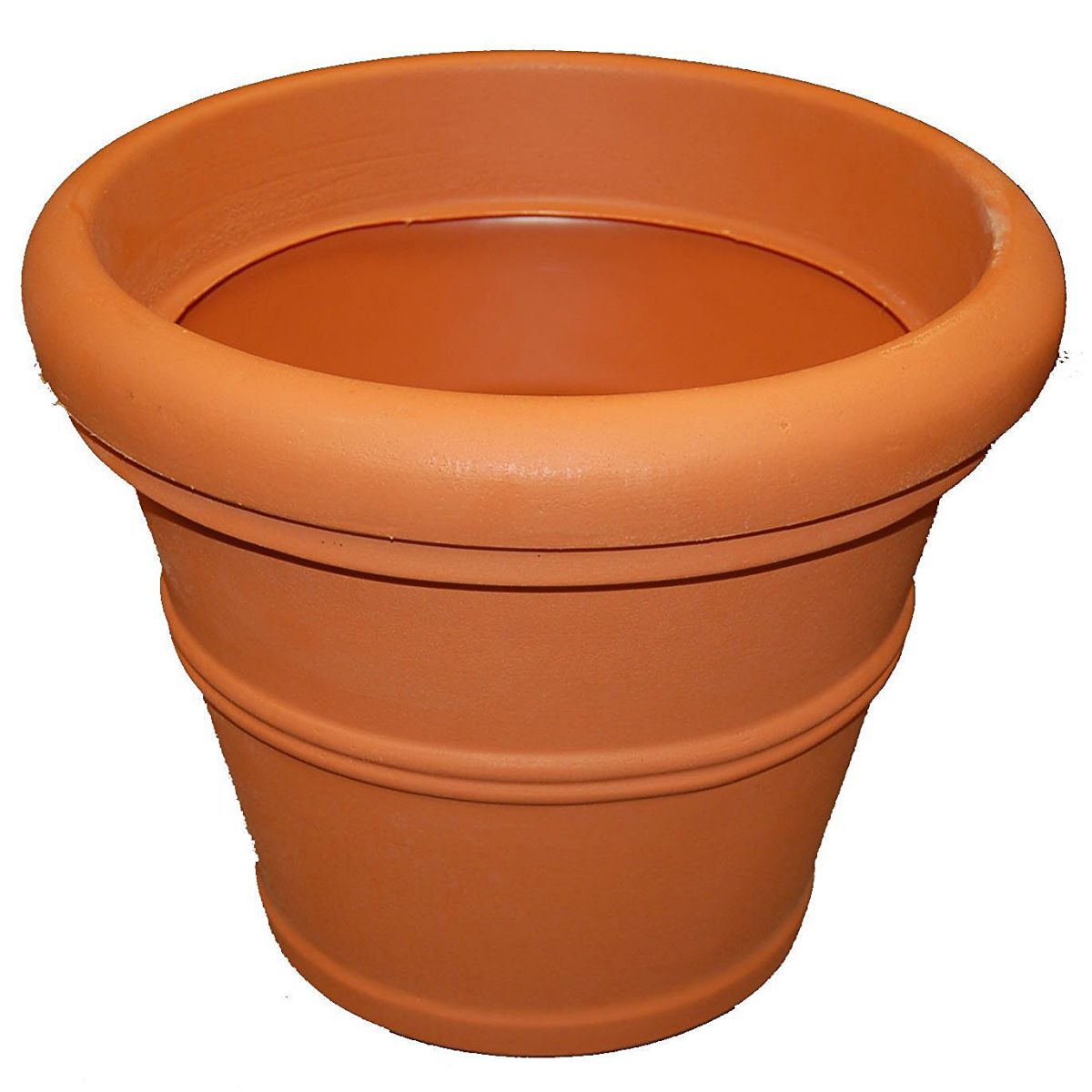 Tusco Products T20 Rolled Rim Pot, Round, Terra Cotta, 20-Inch, Large Size