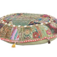 Vintage Pillow Cases Floor Meditation Patchwork Bohemian Ottoman Poufs