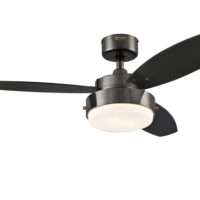 Westinghouse 7876400 Alloy Reversible Three-Blade Indoor Ceiling Fan , 42-Inch, Gun Metal Finish with Two-Light Opal Frosted Glass