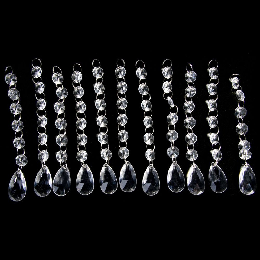 XCSOURCE 12pcs Acrylic Hanging Crystal Wedding Beads Tree Beaded Curtains With Large Octagonal Tear Drop WV100