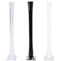20" Glass Eiffel Tower Vases - 12 Pack - Clear