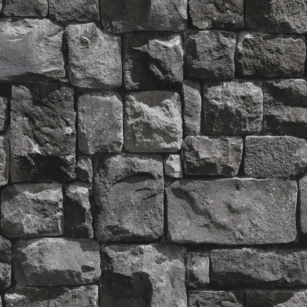 Birwall 2015 Faux Stone Textured Wallpaper Roll 3d Brick Blocks Home Decoration,20.8" x 393.7",Dark Gray