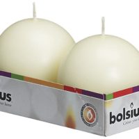 Bolsius Pack of 2 Ivory Ball Candles 2.75 Inch (70 mm.)