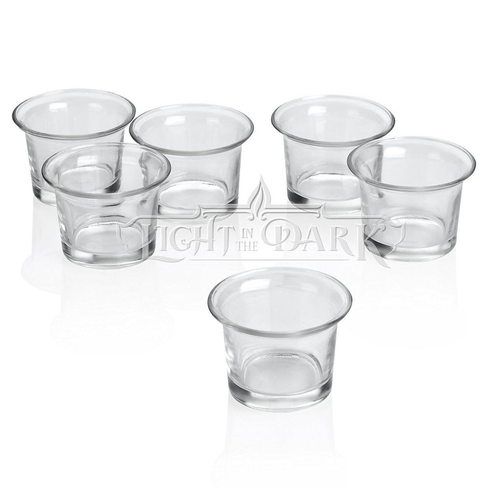 Clear Glass Lip Votive Candle Holders Set of 12