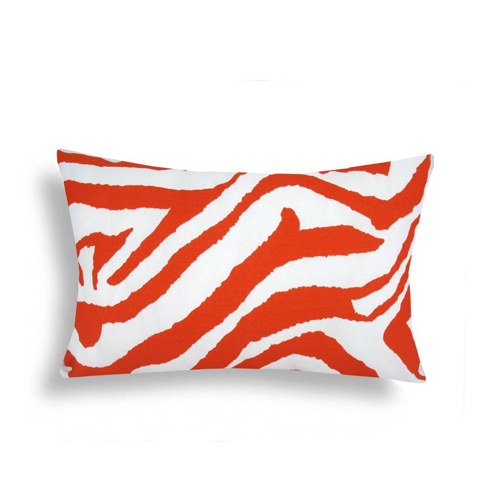 Domusworks Zebra Lumbar Pillow, Orange