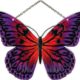 Joan Baker Designs SSE1018 Magenta/Orange Butterfly Art Glass Suncatcher, 5-1/4 by 7-Inch