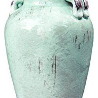 Melrose 9.5" Rustic Distressed Teal Ceramic Vase