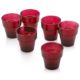 Red Glass Flower Pot Votive Candle Holders Set of 36