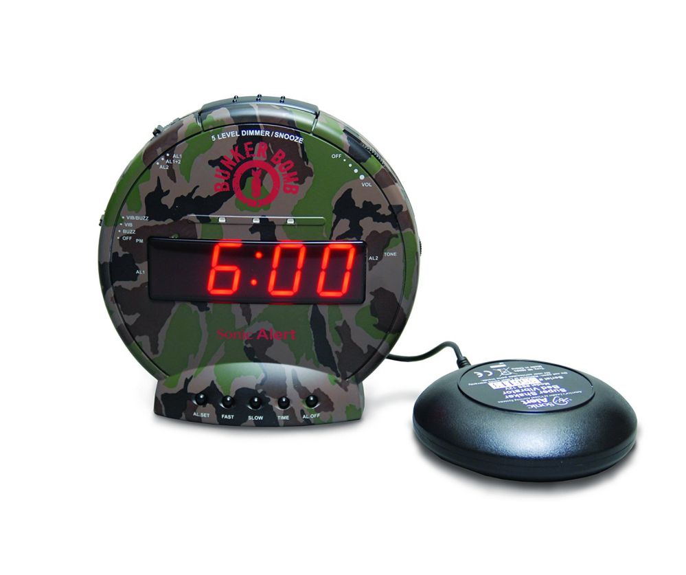 SonicAlert Bunker Bomb Extra Loud Vibrating Alarm Clock