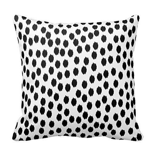 Black Scattered Dots on White Pillow Home Sofa Decorative 18X18 Inch Square Throw Pillow Case Decor Cushion Covers