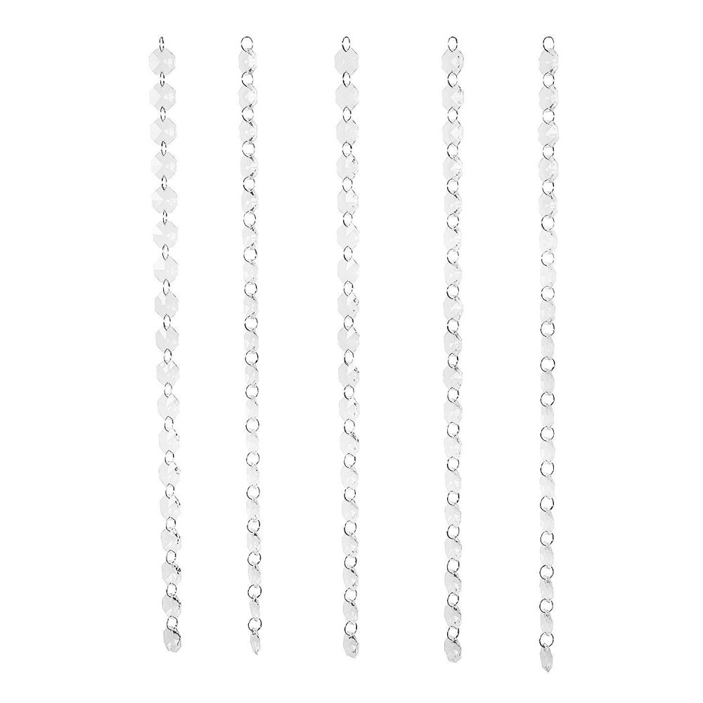 Diamond Hanging Clear Garland Strands of Crystal Beads for Wedding Event Decorations, Home, Ornament Accessories (5 Strands, 20" Long Each) by Super Z Outlet®