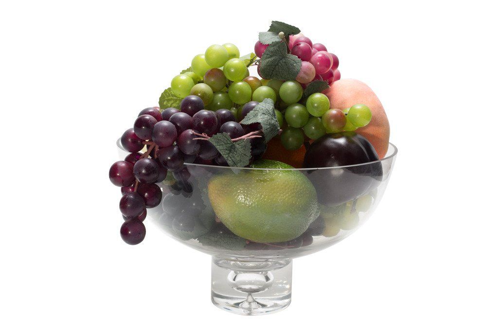 Flower Glass Vase Decorative Centerpiece For Home or Wedding by Royal Imports - Fruit Bowl Short Stem 10" Round, 6" Tall