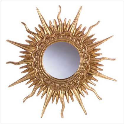 Golden Sun Ray Hanging Wall Mantle Decorative Mirror