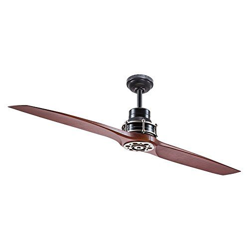 Kichler Lighting 56-in Satin Black with Antique Pewter Accents Downrod Mount Indoor Ceiling Fan with Remote (2-Blade)