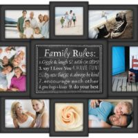 Malden International Designs Family Rules 8 Opening Dimensional Collage Black Picture Frame, 6-4 by 6-Inch