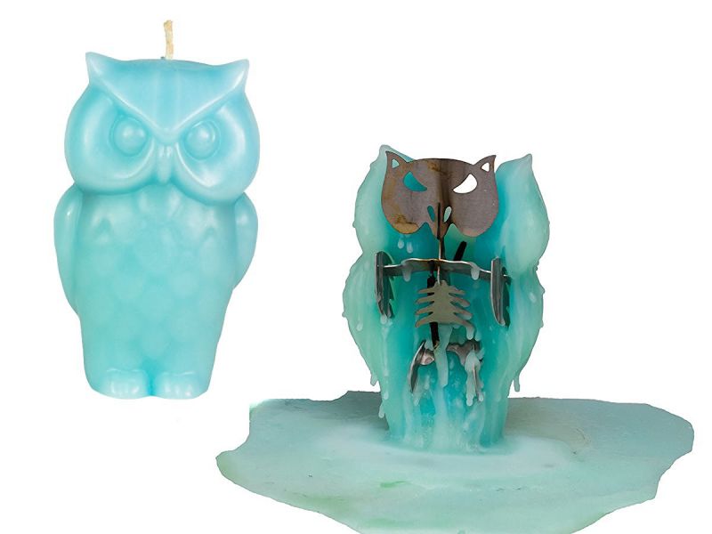 Owl Candle – Unscented – Skeleton Candles – Blue