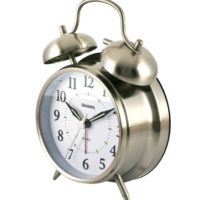 Sharp SPC800 Quartz Analog Twin Bell Alarm Clock (Silver)