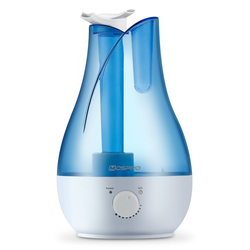 Ultrasonic Humidifier, Mospro 2.8 Liter Tank, Two 360 Degree Rotatable Outlets, Whisper-quiet And Waterless Auto Shut-off Function, With Possibility Of Aroma Diffusing And Seven Colors LED light 