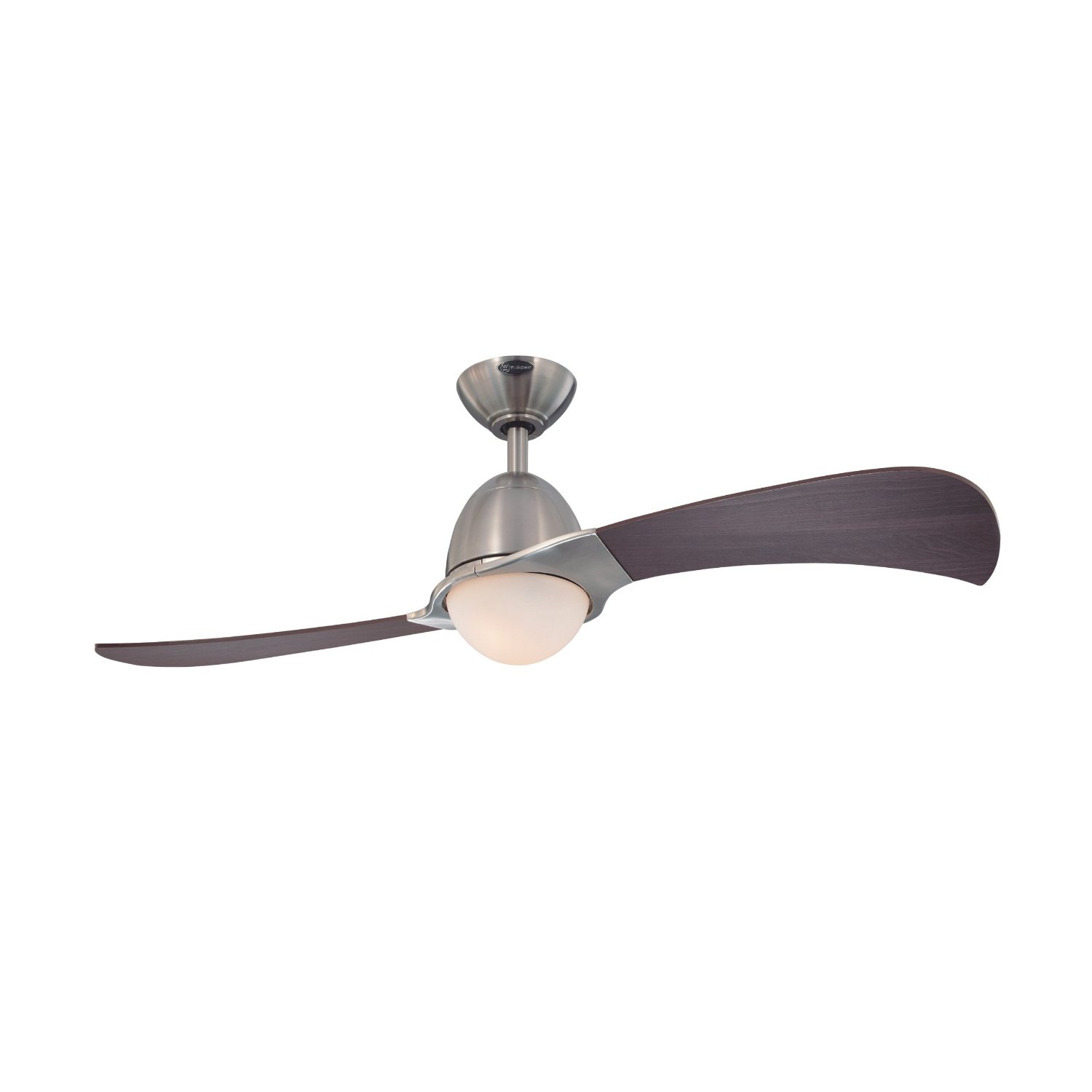 Westinghouse 7216100 Solana Two-Light 48-Inch Two-Blade Indoor Ceiling Fan, Brushed Nickel with Opal Frosted Glass