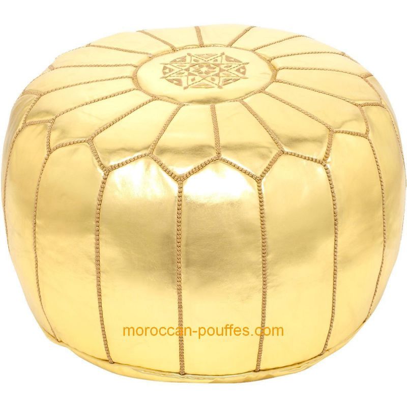 moroccan poufs leather luxury ottomans footstools gold unstuffed