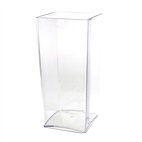 Firefly Imports FBB0VASQ4410 Clear Acrylic Block Vase Display, 10"