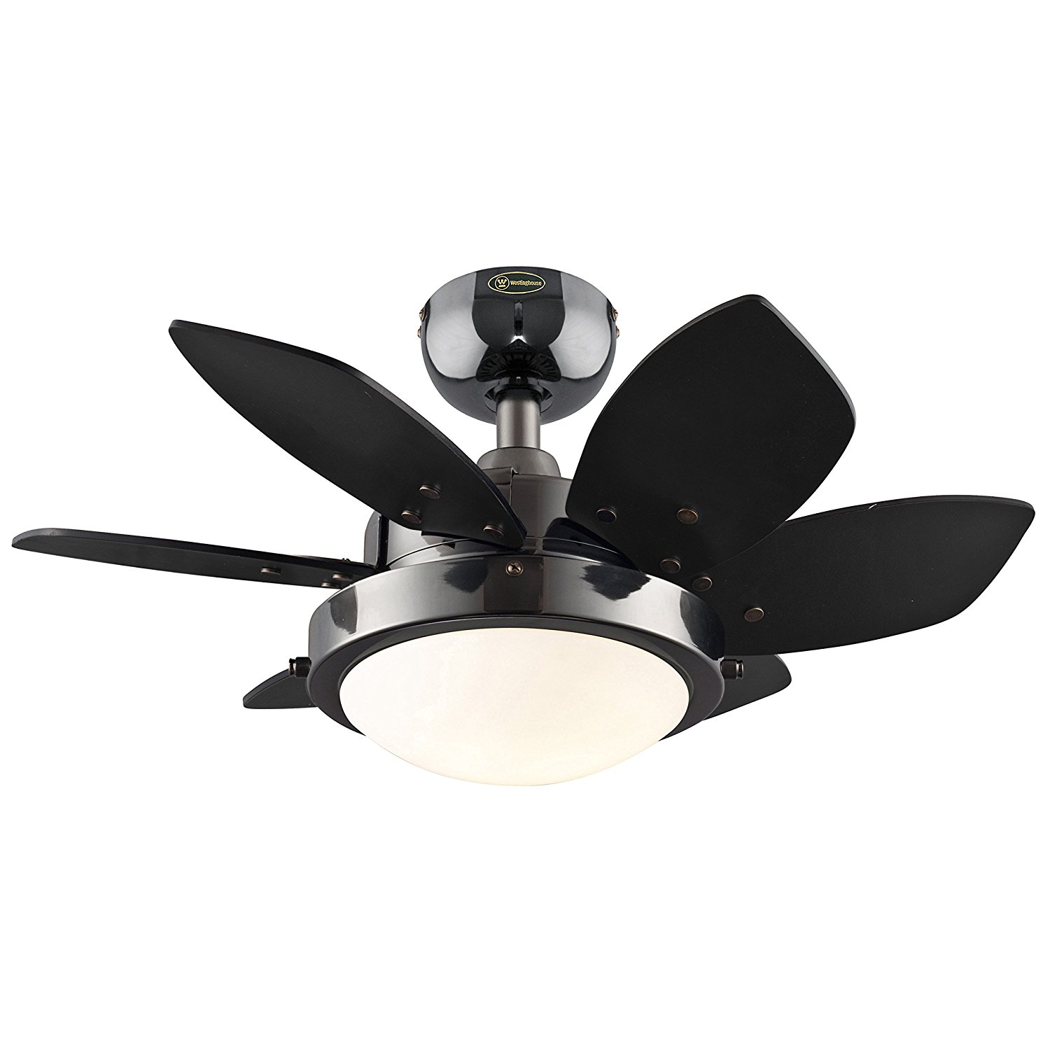 7224300 Quince 24-Inch Gun Metal Indoor Ceiling Fan, Light Kit with Opal Frosted Glass