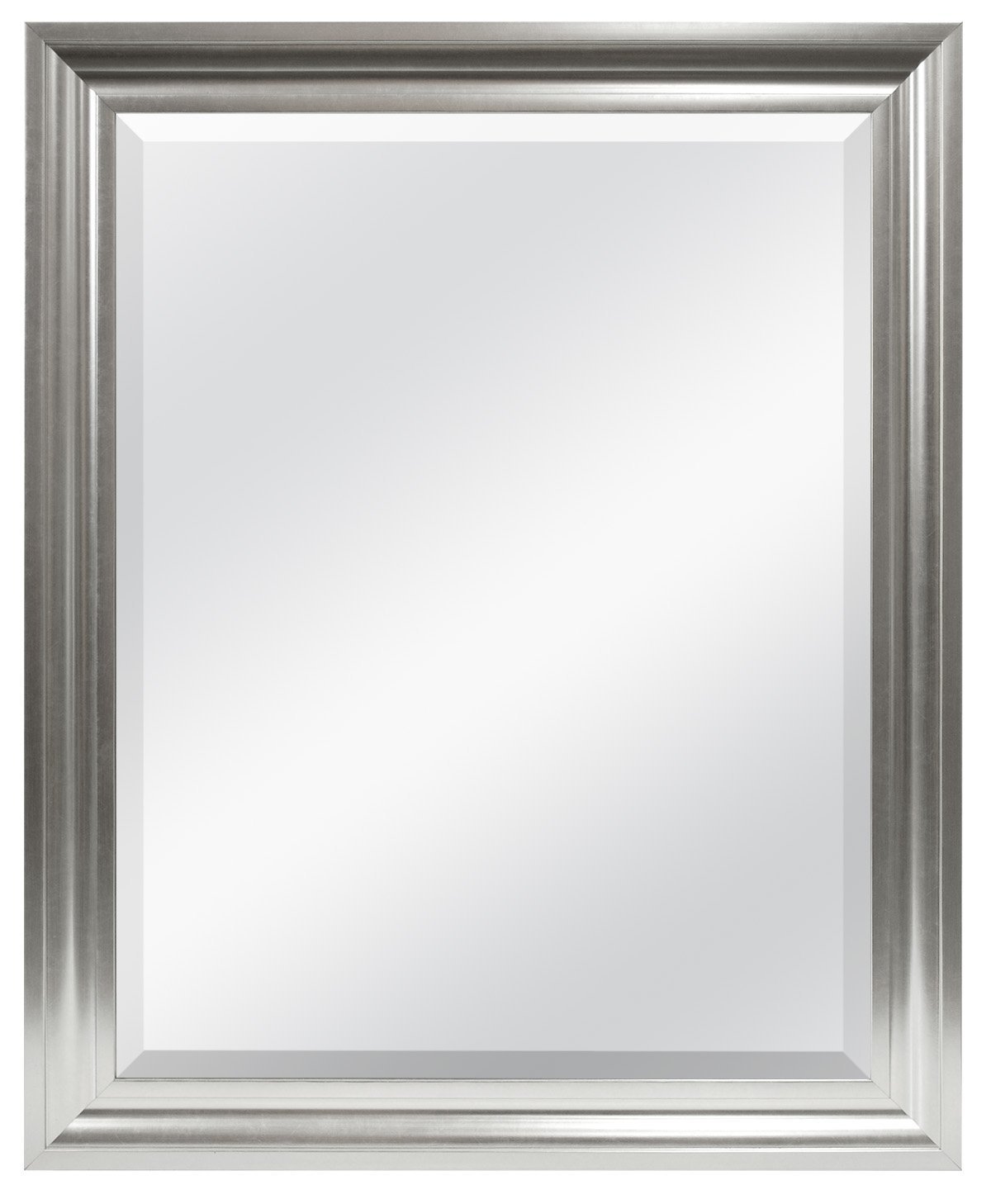 MCS 20675 21.75 by 27.5-Inch Beveled Mirror with 26.5 by 32.5-Inch Frame, Satin Silver