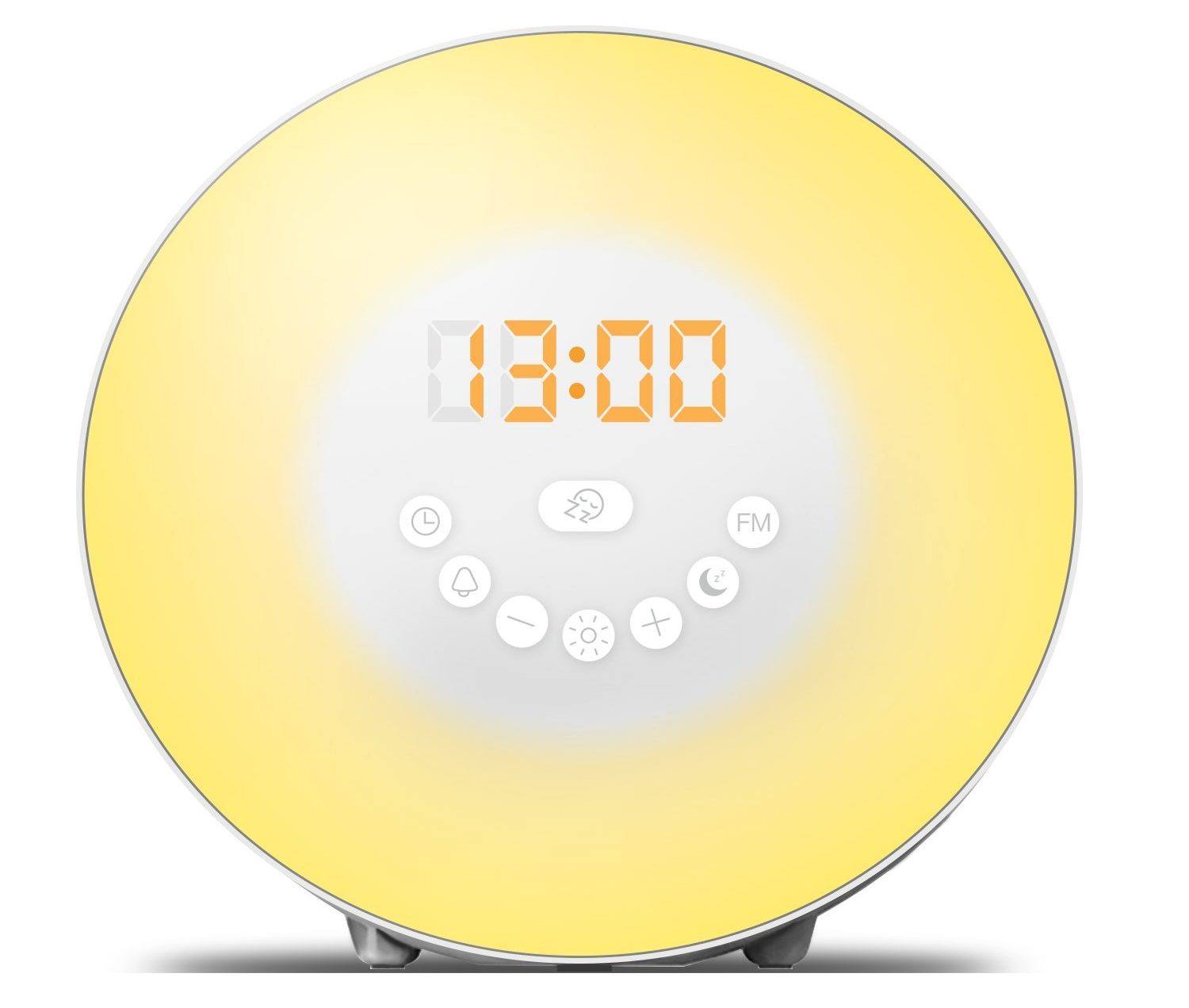 Wake Up Light Alarm Clock - 7 Colors Light - Sunrise Simulator Alarm Clock With Night Light - Nature Sounds - FM Radio - USB Charger - Touch Control - For Heavy Sleepers