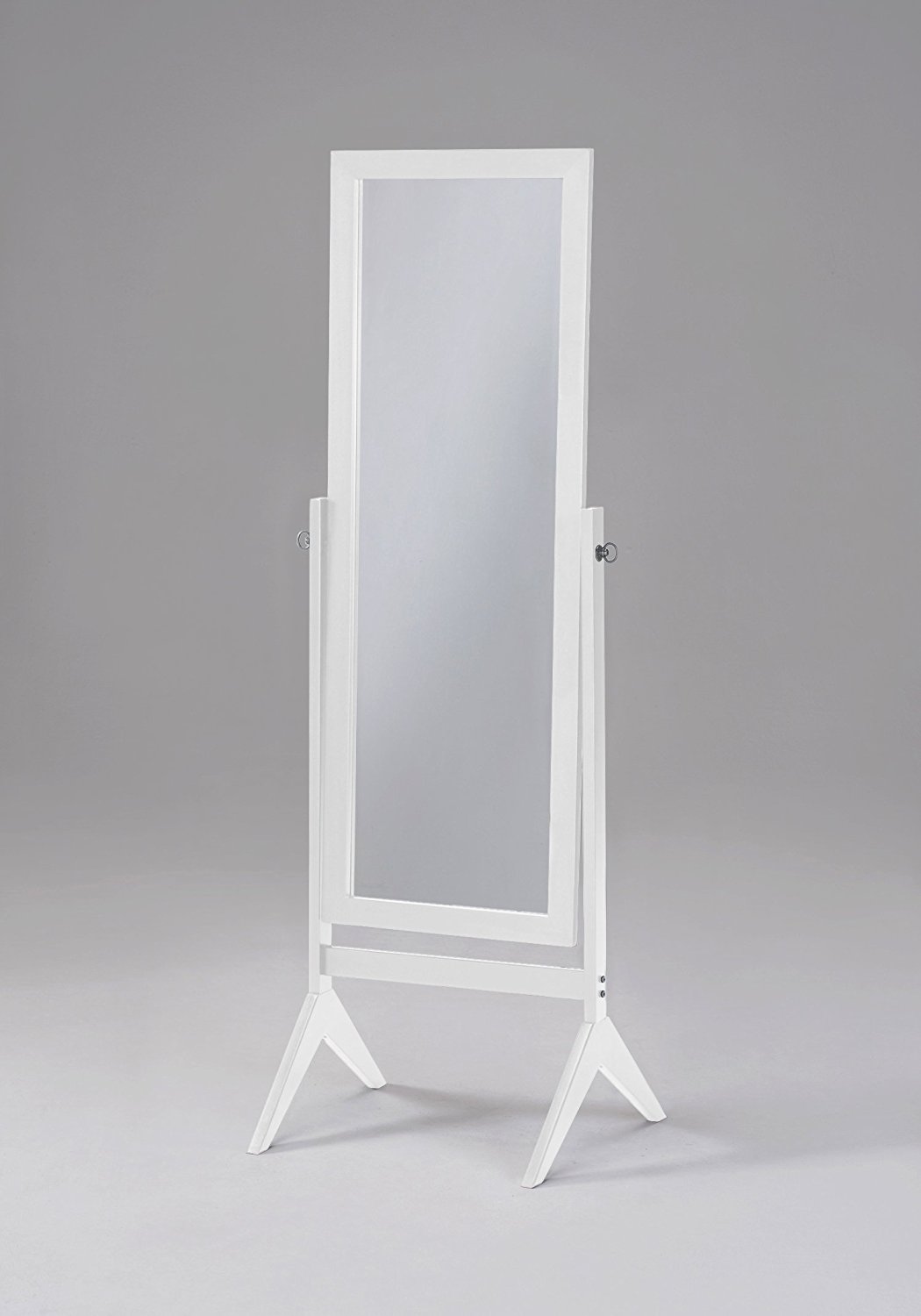 White Finish Wooden Cheval Bedroom Free Standing Floor Mirror (Cheval White) by eHomeProducts