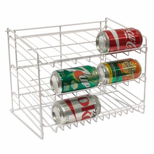Atlantic Gravity-Fed Compact Double Canrack – Kitchen Organizer, Durable Steel Construction, Stackable or Side-by-Side, PN23235595 in Silver